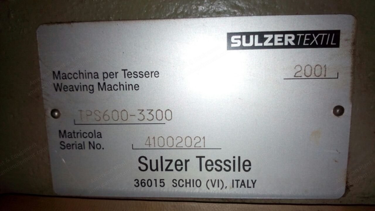 Sulzer, TPS-600, 2001, 3300mm Width, Staubli Dobby, 12 Frames