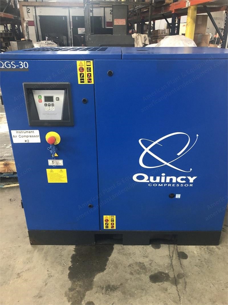 Quincy, QGS30, 30 HP Rotary Screw Compressor, 125 CFM, 132 PSI, Rebuilt