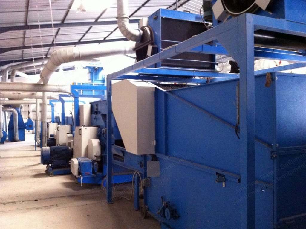 Dell'Orco & Villani, Tearing Plant, 1500mm Working Width, 3 Drum, with Italiana Presse 150 Ton Baler