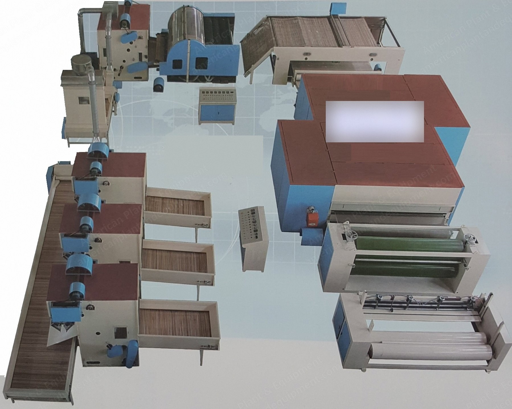 NovaStar, NN479, Thermo Bonded Wadding Fiberfill Production Line, 2800mm Width, 120-150kg/h Capacity, Gas Heating