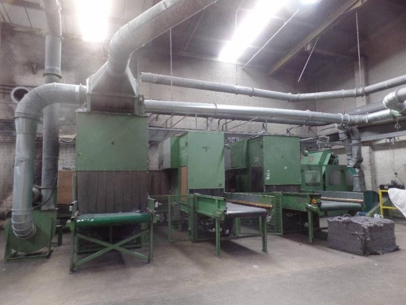 Garnett Card Nonwoven Line, 1985, Blending System, Layering Conveyor, Needlepunch 2400mm