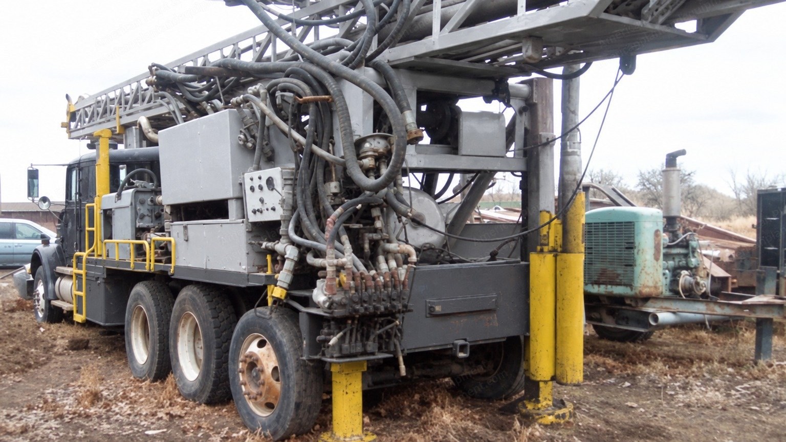 Schramm, T64, 1978, Modified Truck-Mounted Drilling Rig, 900/250 Sullair Compressor, 41 ft Extended Mast