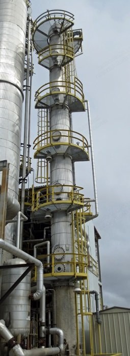 Krupp, Solvent Recovery Column, 1985, 6580 Gallons, 4' Diameter x 70' Seam to Seam