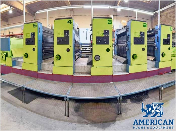 KBA, Rapida 104-5 PWVA, 1988, 1040x720mm, 5 Colors, 15000 Sheets/Hour