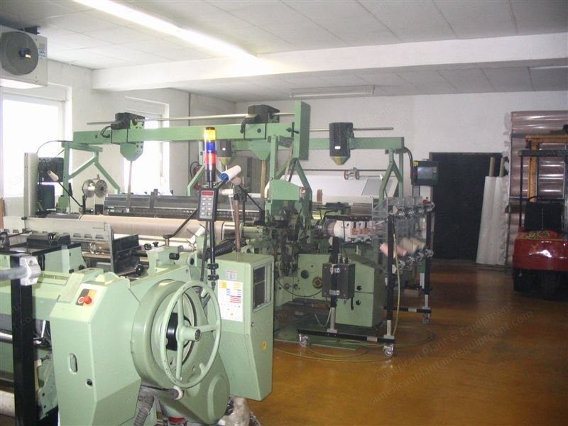Sulzer, P 7100 W220 N4 SP D1, 1988, Complete Projectile Weaving Plant, 2200mm, Staubli 2035 Dobby, 4 Looms with Accessories