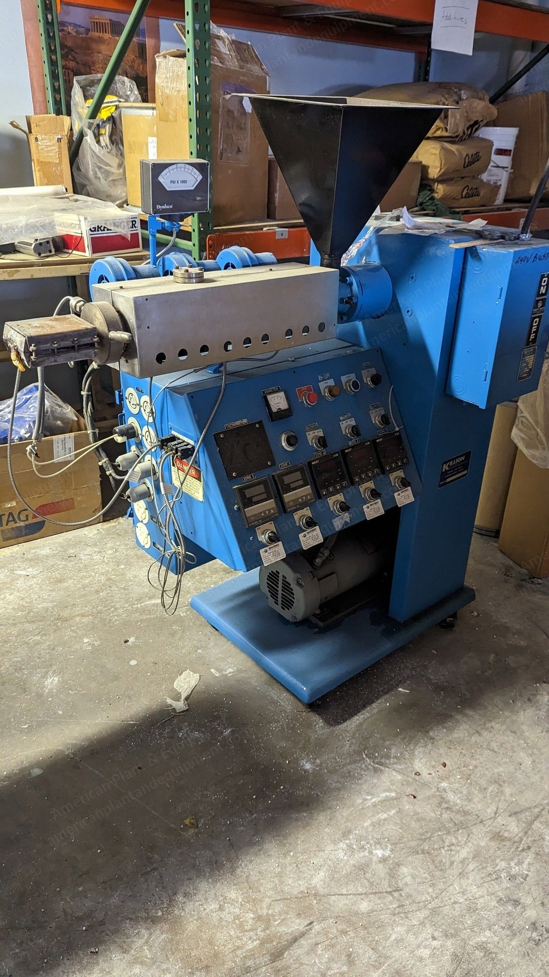 Killion, KL100, 1" Lab Extruder, 3HP, Single Screw, 5 Heat Zones