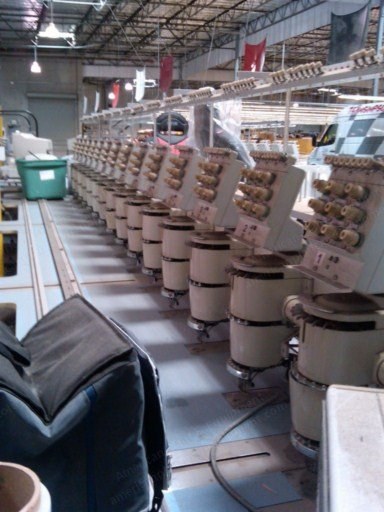 Barudan and Tajima Embroidery Machines, 9 Color, 15-Head, 12-Head, and 4-Head