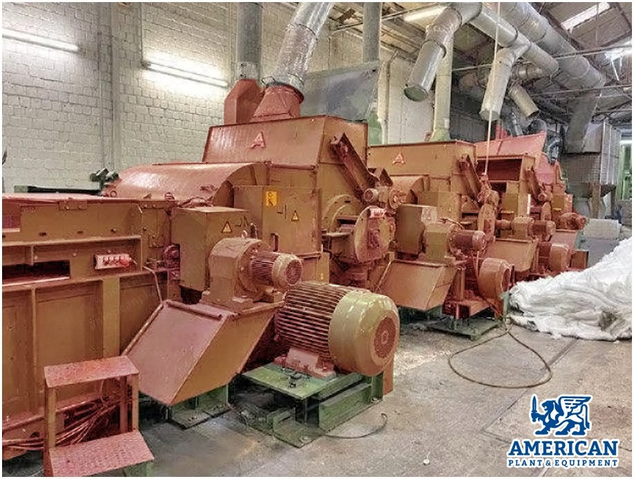Autefa, Type 12, 1987, Complete Tearing Line, 1500mm Working Width, with Liftbox 700 Bale Press