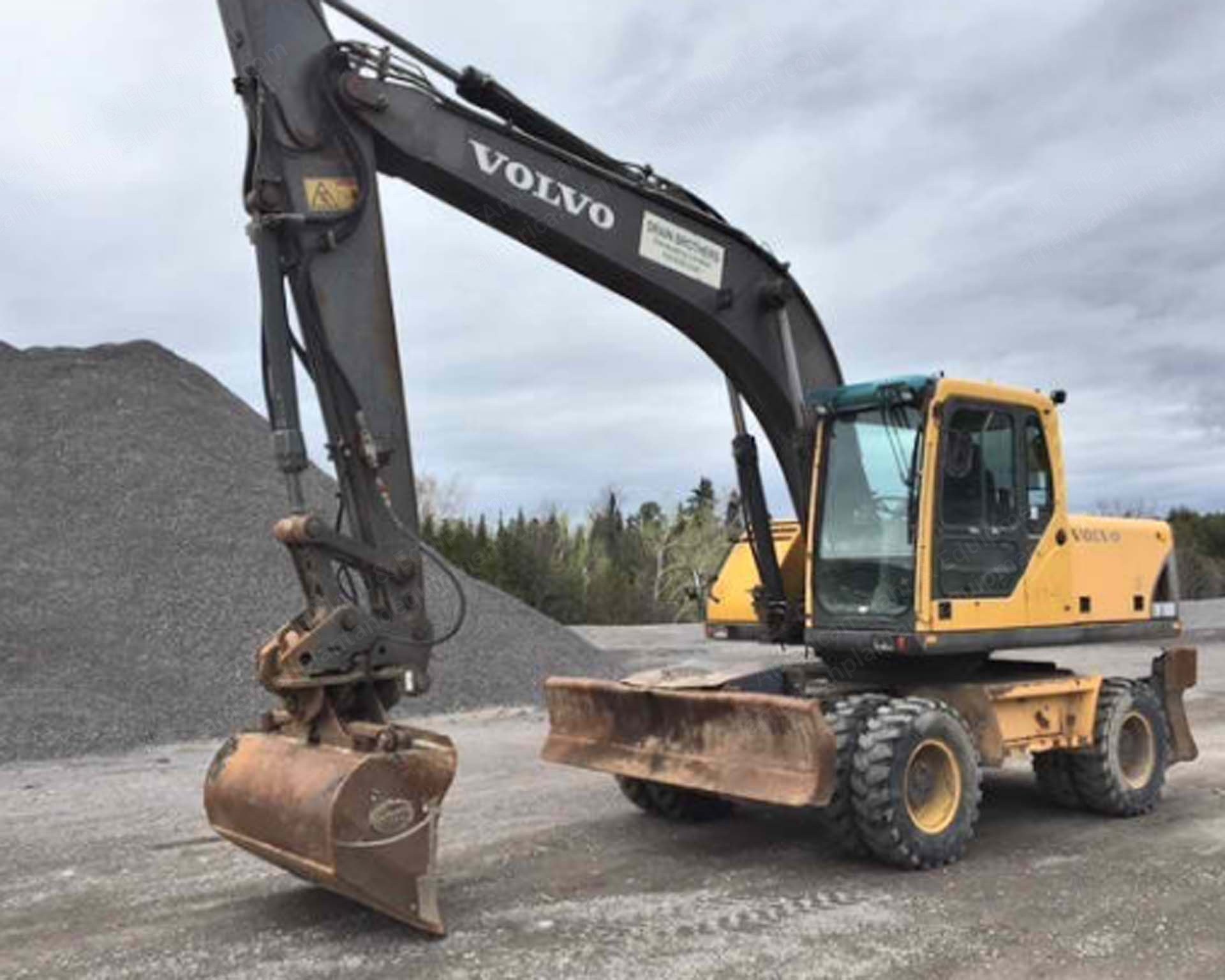 Volvo, EW180B, 2005, Wheel Excavator, 160HP, 60 Inch Tilting Bucket