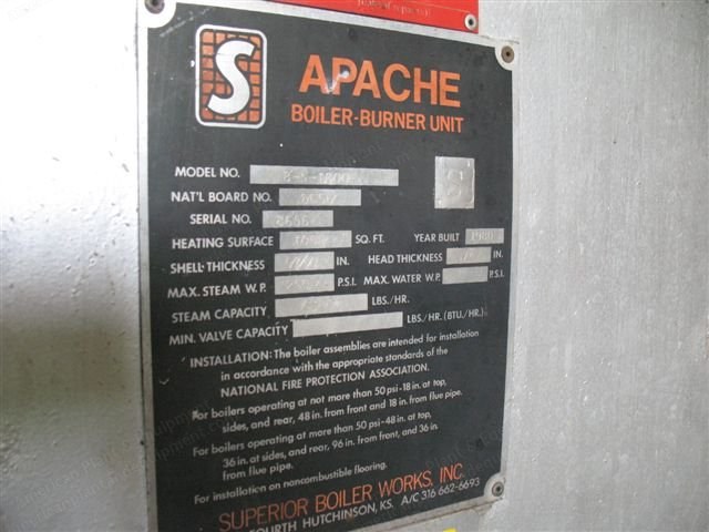 Superior, 200 HP, 250 PSI, 1981, Gordon Piatt Burner, Gas/Oil Boiler