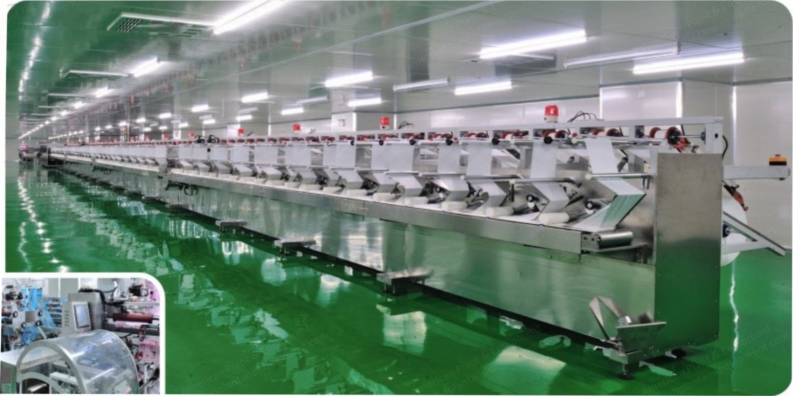 NovaStar, WP139, Baby Wet Wipes Production Line, 100 bags/min, 80 Rolls Raw Materials, 54000x3500x2100mm