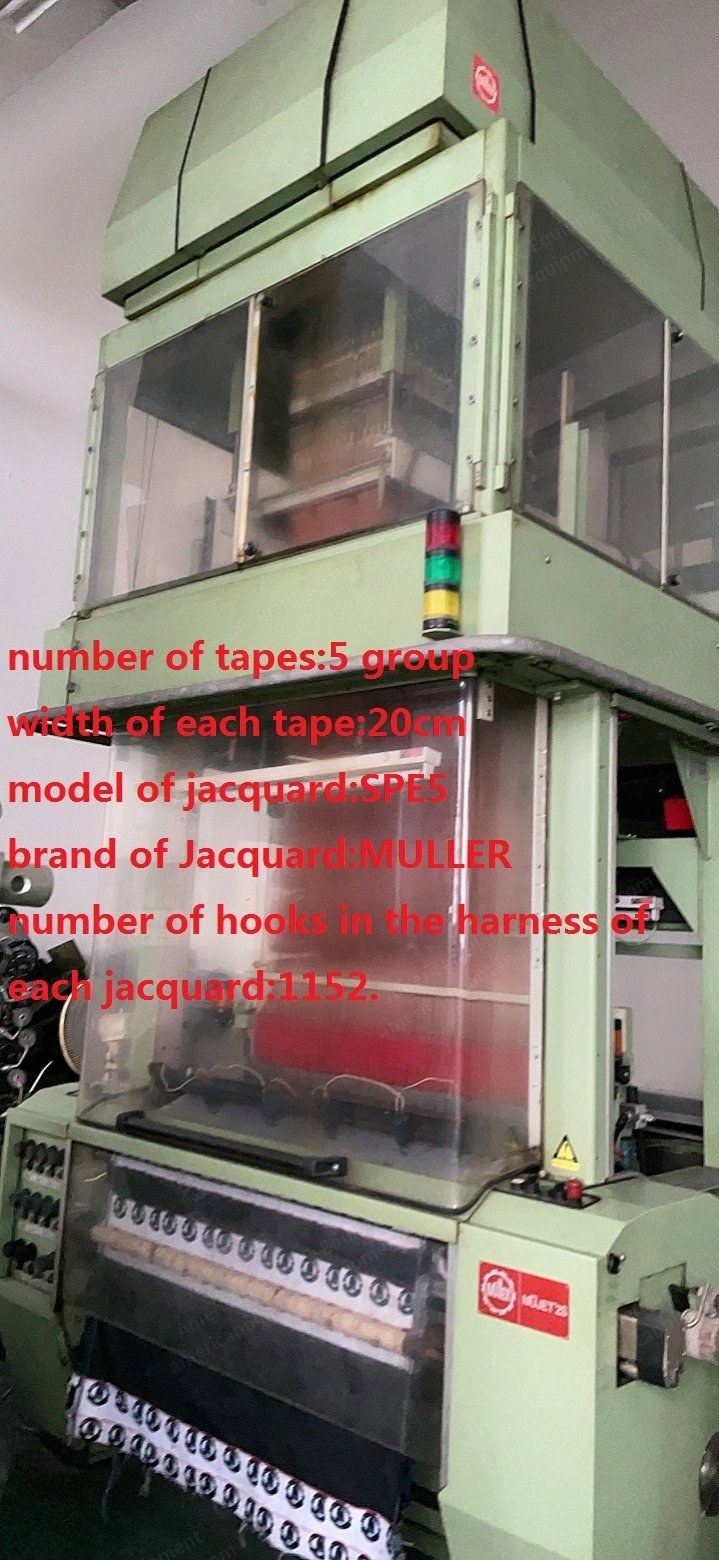Muller, MBJL2S-115, 2003, Jacquard Air Jet Label Loom, 5 Tapes, 200mm Tape Width, SPE5 Jacquard, 1152 Hooks