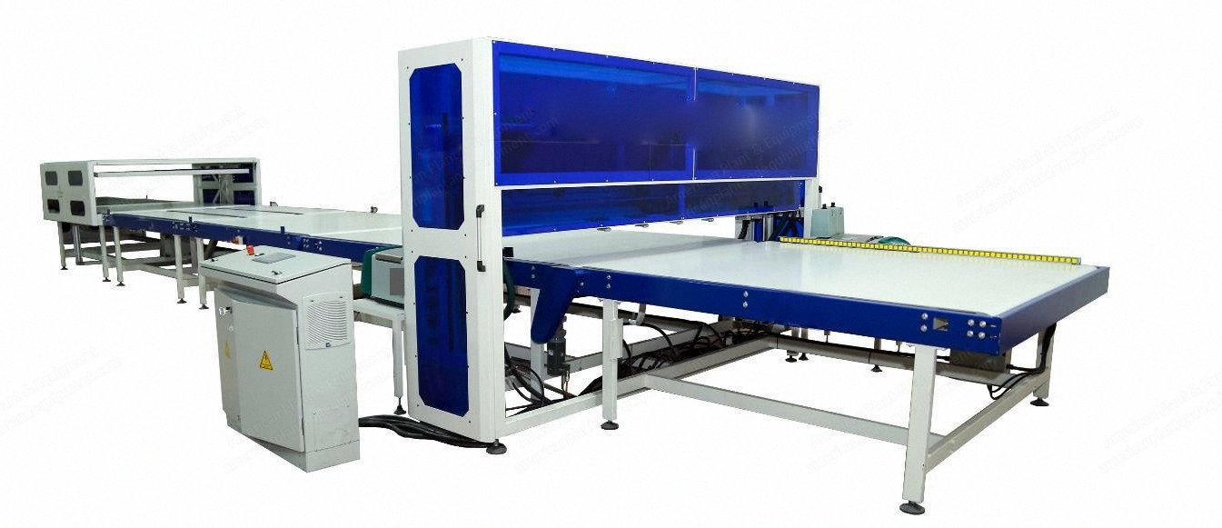 NovaStar, FL160, Automatic Mattress Hotmelt Glue Line, 300 to 350 Mattresses per 8 Hours, Siemens PLC, Robotech/Nordson Glue System