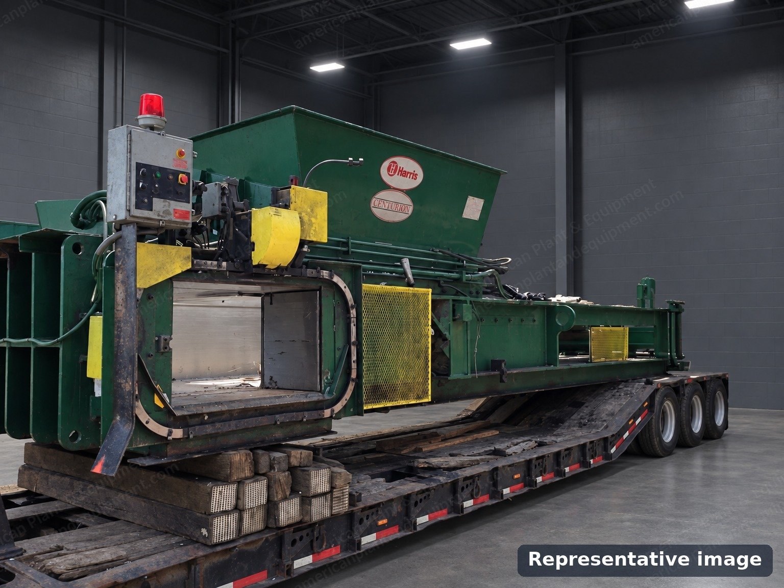 Harris, HRB Centurion 200, 2009, Two Ram Baler, 200 HP, with Accent Envirobale Bagger and 72 in Mayfran Infeed Conveyor