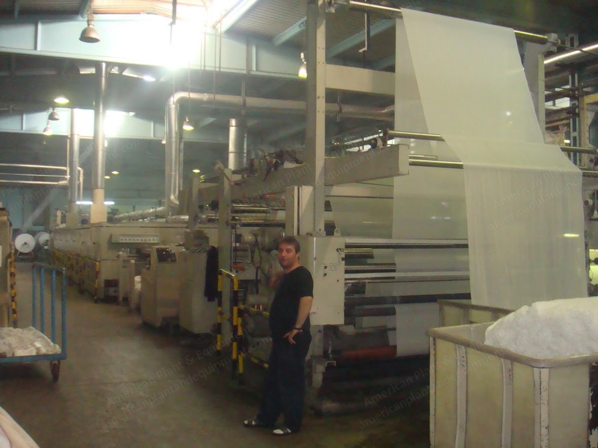 Sunsuper, Stenter, 1997, 2400mm Working Width, 8 Chambers, Oil Heated, with Padder and Mahlo Weft Straightener