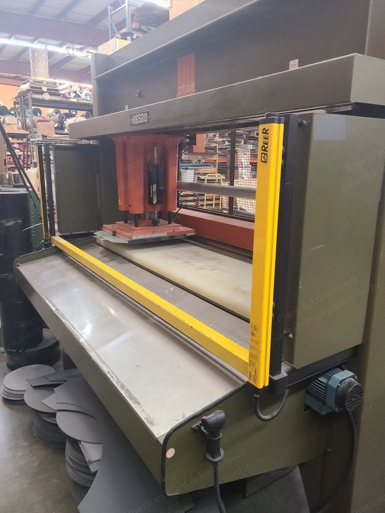 Atom, HS588-5, 2008, Traveling Head Die Cutter, 25 Ton, 20x20in Head, 78x20in Bed