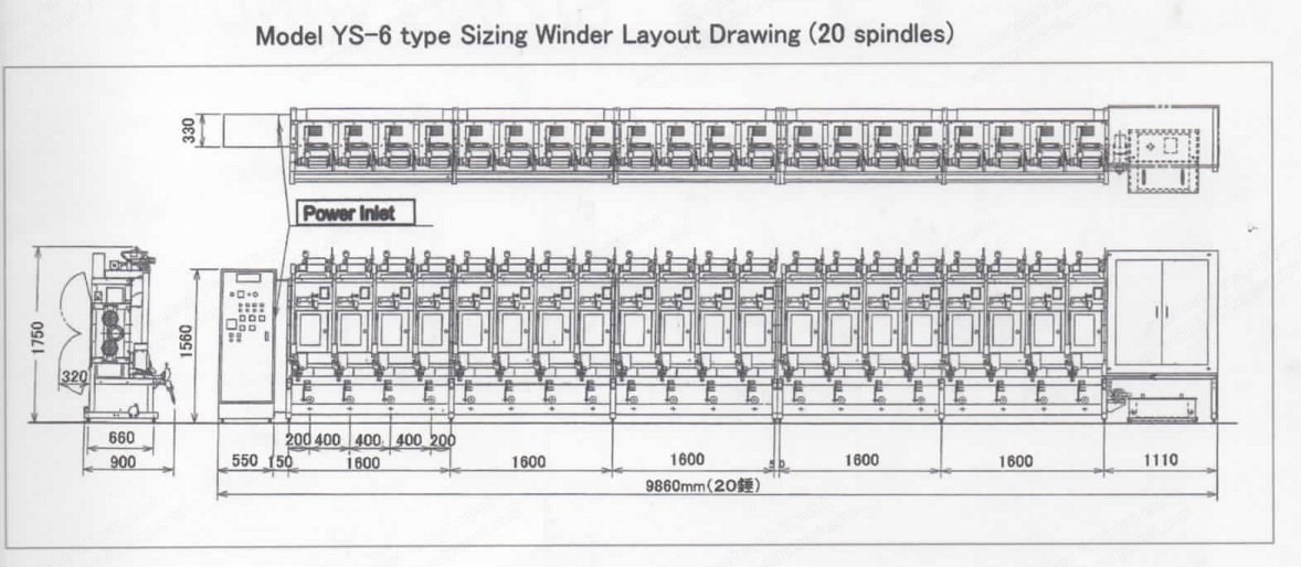 Yamada, YS-6, Sizing Winder, 6" Traverse, 380V