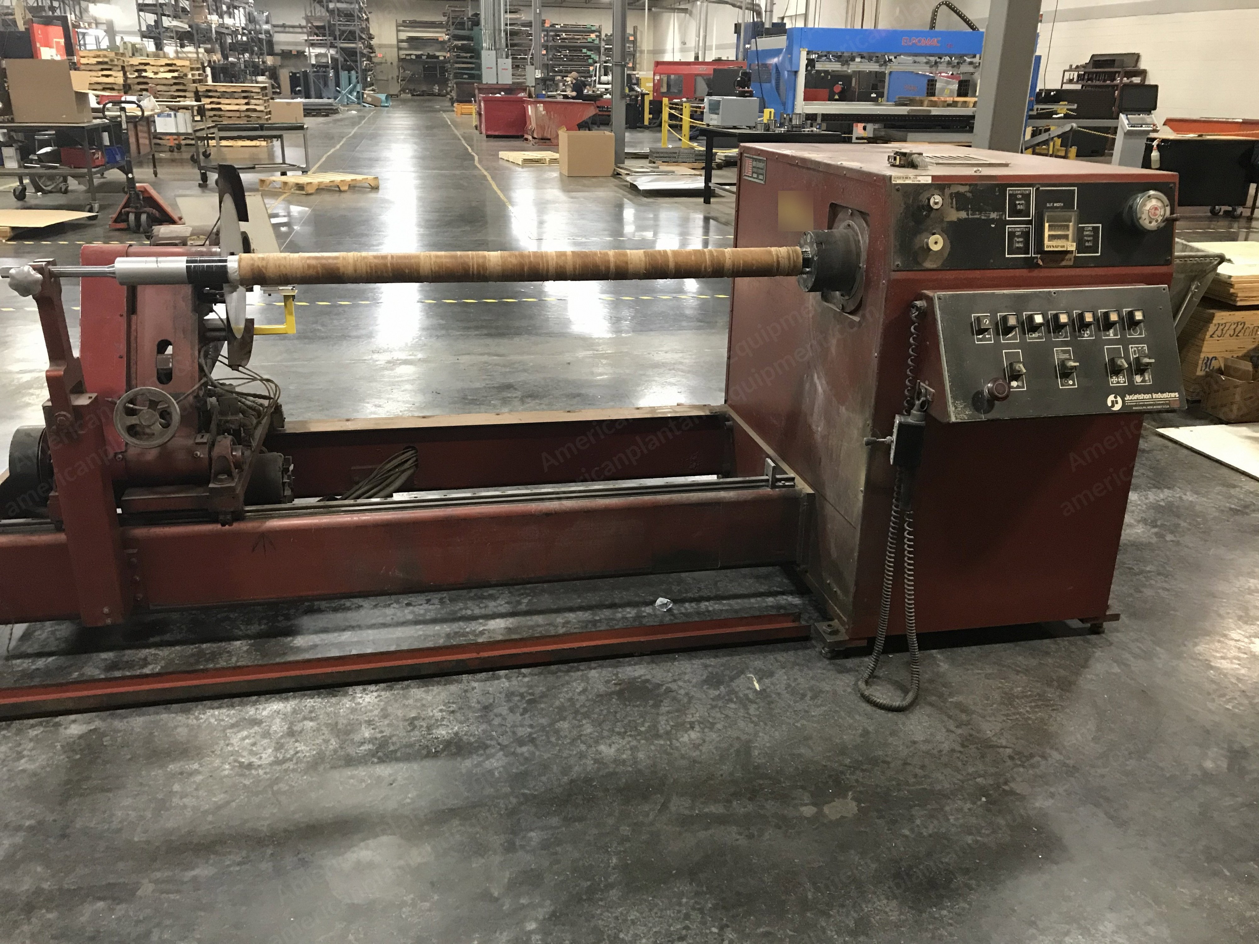 Judelshon, Model 3000-20, Baloney Slitter, 54 inch, 65 inch Mandrel Length, 19 inch Roll Diameter