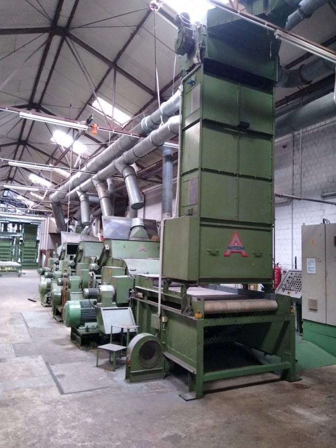 Autefa Tearing Line, 4-Drum, 1500mm Working Width, 1987
