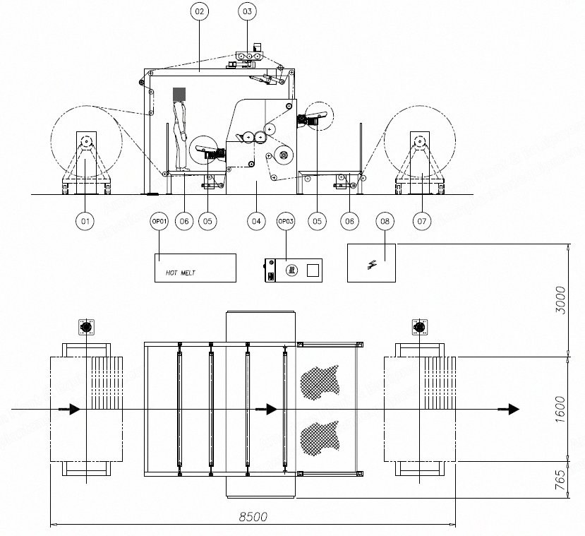 NovaStar, Hot Melt Lamination Line, 1600mm Working Width, 1800mm Roller Width, 20 kW