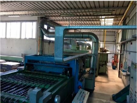 Sicam, Complete Felt Drying Oven Line, 1993, 2300mm Width, 2000 kg/h Capacity, 40m x 5.3m x 4m