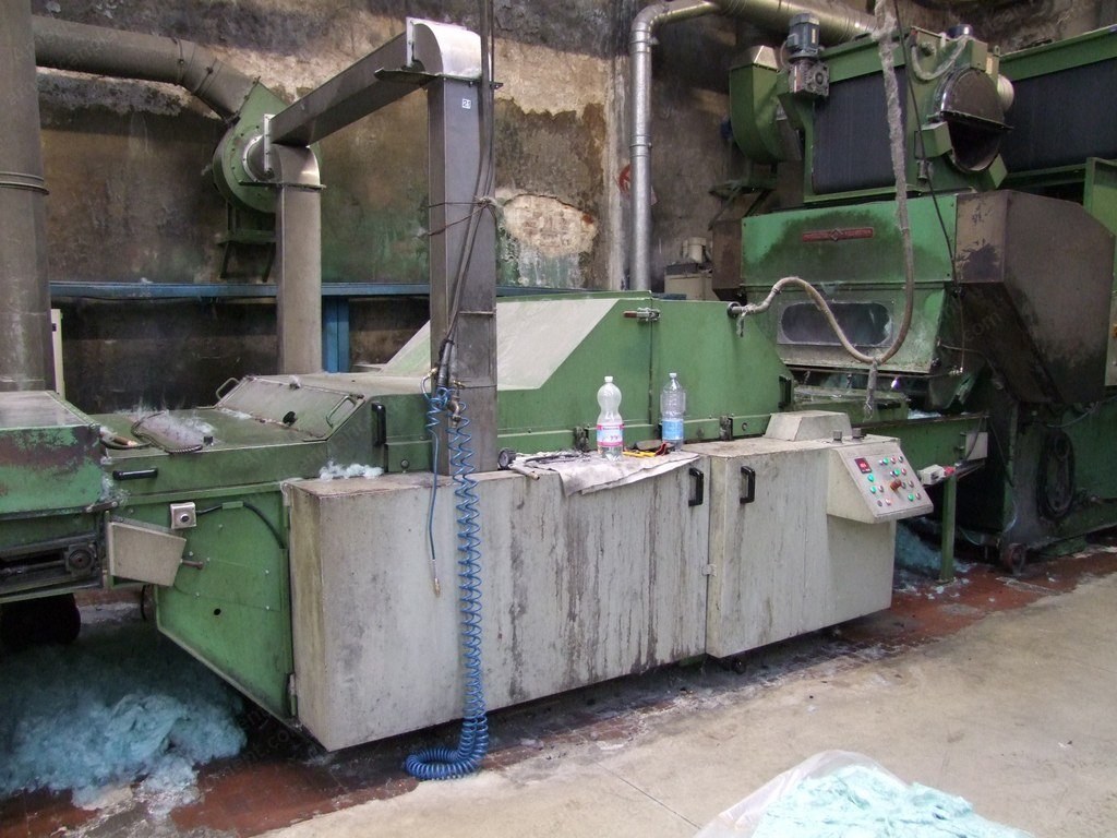 Dell'Orco & Villani Rag Tearing Plant, 3 Drums, Width 2000mm, with Cutting Machines and Baling Press