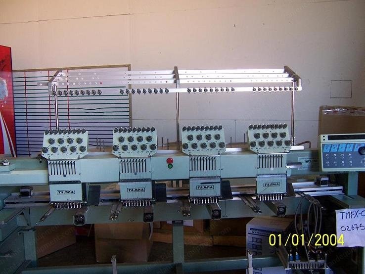 Tajima, TMF 604 & TMFX C 904, 1991/1994, 4-Head Embroidery Machines, 6/9 Needles with Trimmers