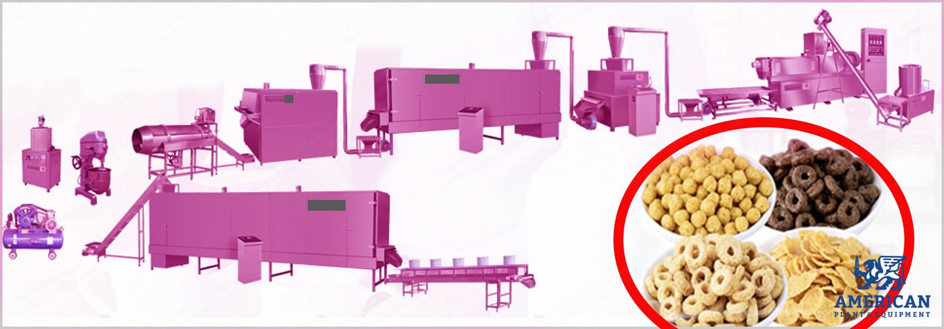 NovaStar Corn Flakes Production Line, BR128, 100 to 300 kg/h, Twin-Screw Extrusion