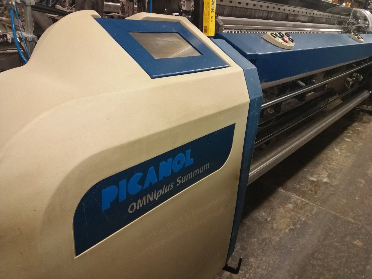 Picanol, Omni Plus Summum, 2013, Airjet Loom, 3400mm Working Width, 2 Colors, Staubli 1681 Cam Shedding