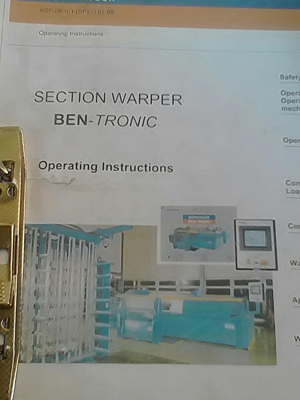 Benninger, Bentronic, 2000, Sectional Warper, 3600mm Working Width, 2 Creels, 1500 Positions