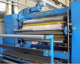 Ramisch Kleinewefers, 3-Roll Calendar, 1994, 2600mm Roller Width, 60 Ton Max Pressure, Schreiner Engraved Roller