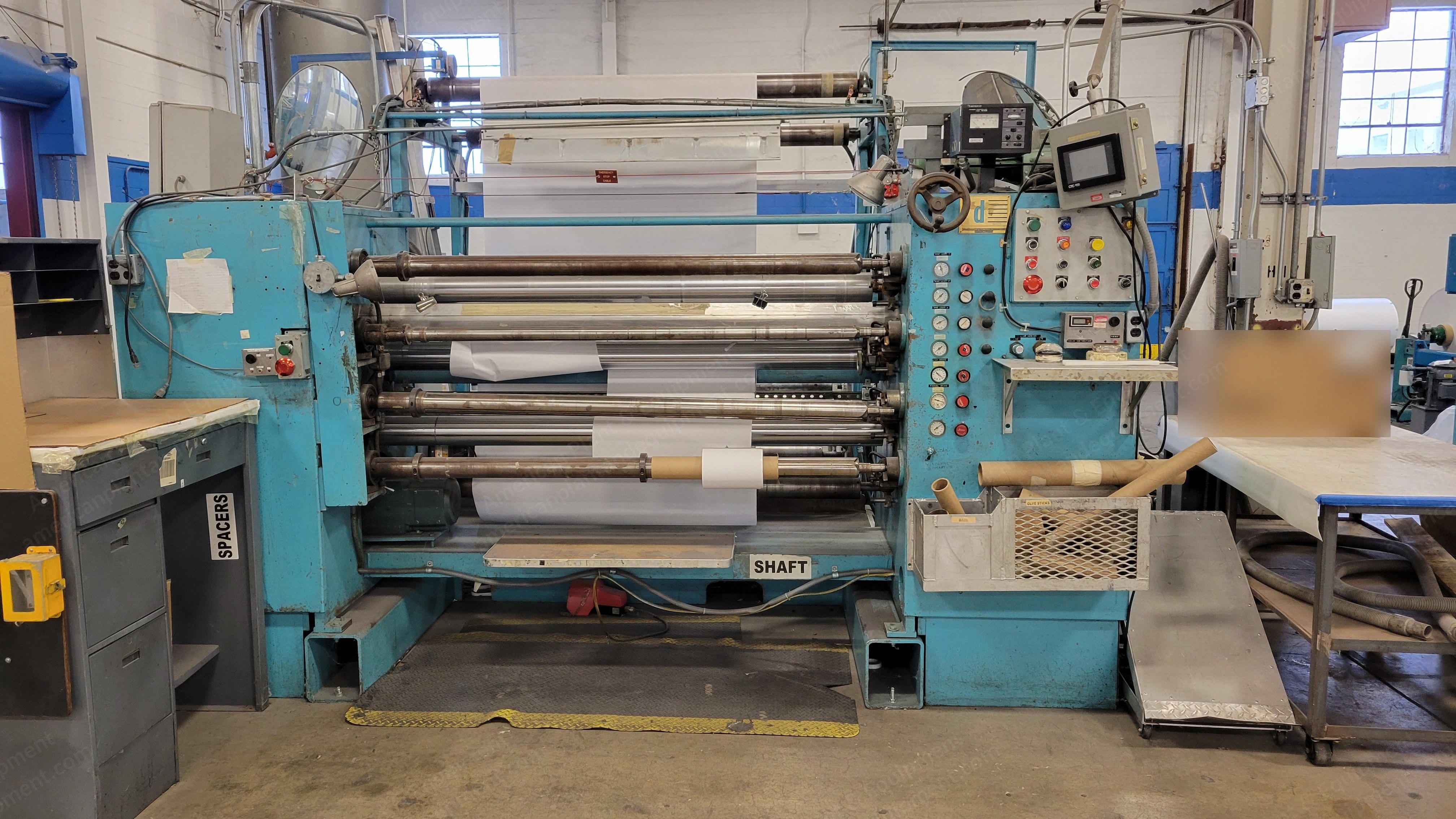 Dusenbery, Model 865-DH, 62" Duplex Slitter Rewinder, 24" Rewind Diameter, 50" Unwind Diameter