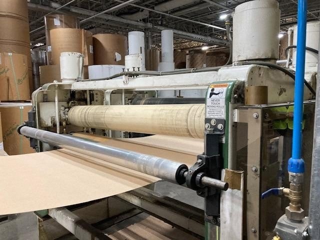 Black Brothers, 3 Ply Laminator, 72 inch, Dual Marquip Unwind, Hamblet Sheeter