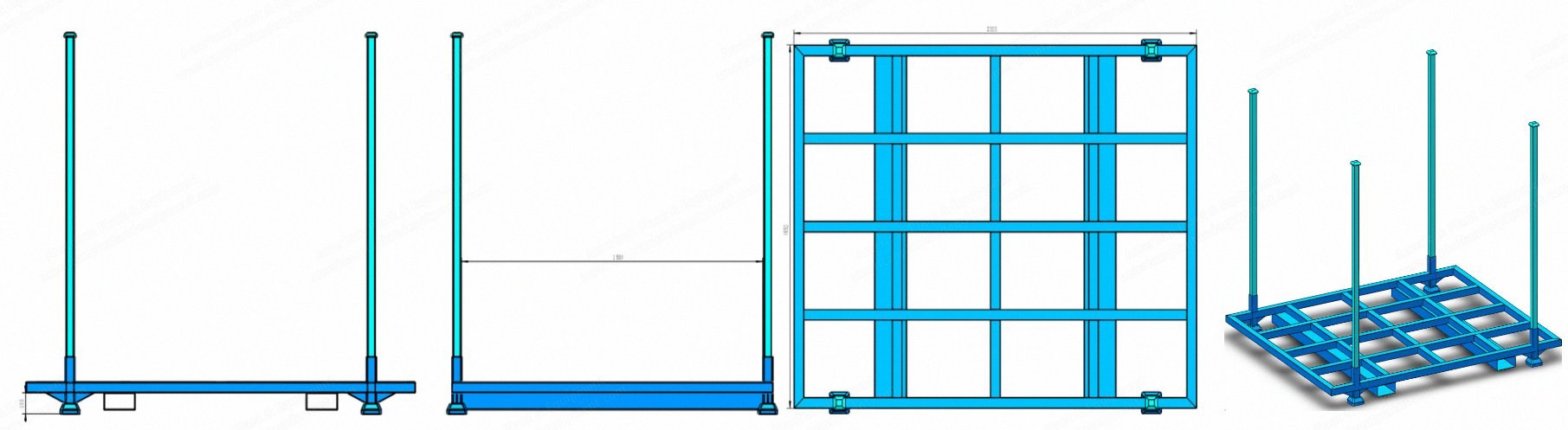 NovaStar, MH269, Stackable Steel Pallet for Mattresses, 2000x1650x1800mm, 1000kg Capacity