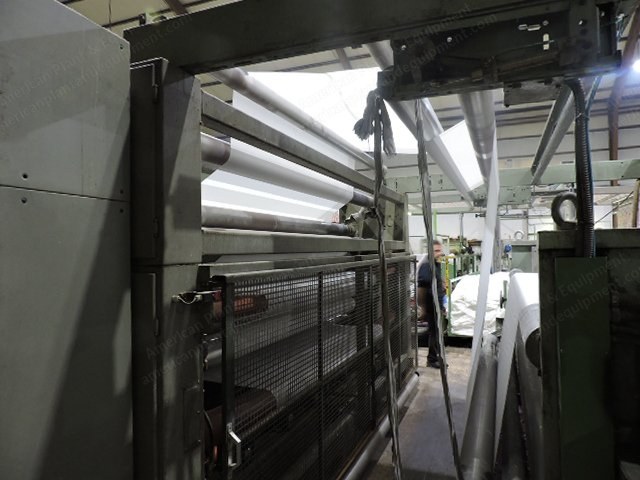 Monforts, 1991, 3200mm Working Width, 7 Chambers, Gas Heated, Ramisch Kleinewefers Bicoflex Padder, Mahlo Weft Straightener