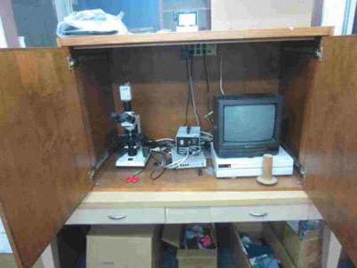 Fiber Inspection System, with Unico & Meiji Stereo Microscopes, Hitachi CCD Color Camera, Fiber-Lite Illuminator