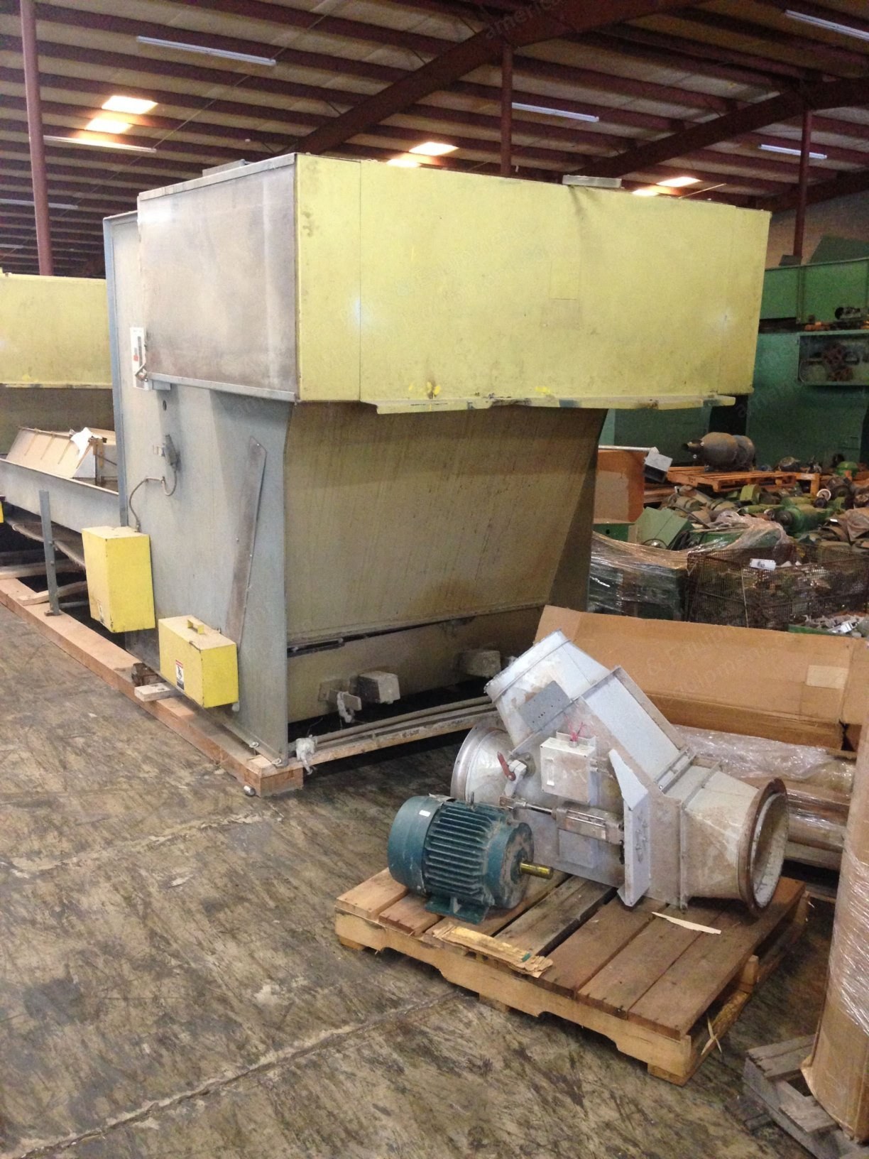 Blending Line, 60 Inch Width, 3 Hoppers, 10 Foot Extended Apron, with Weigh Pans and B-1 Blender