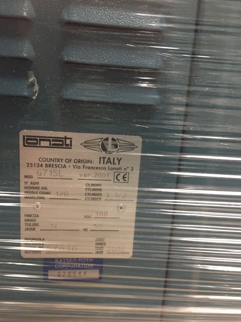 Lonati, G 715, 2008, Cylinder 3.5", 120 Needles, 36 Gauge