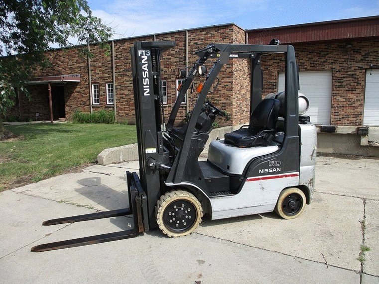 Nissan, MCP1F2A25LV, 2012, 5000 lbs Capacity, Triple Stage Mast, LP Gas, Sideshift