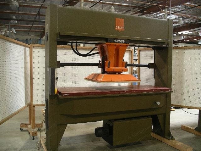 Atom, HSP 588/10, Hydraulic Traveling Head Press, 33 Tons, 750x2000mm Cutting Area