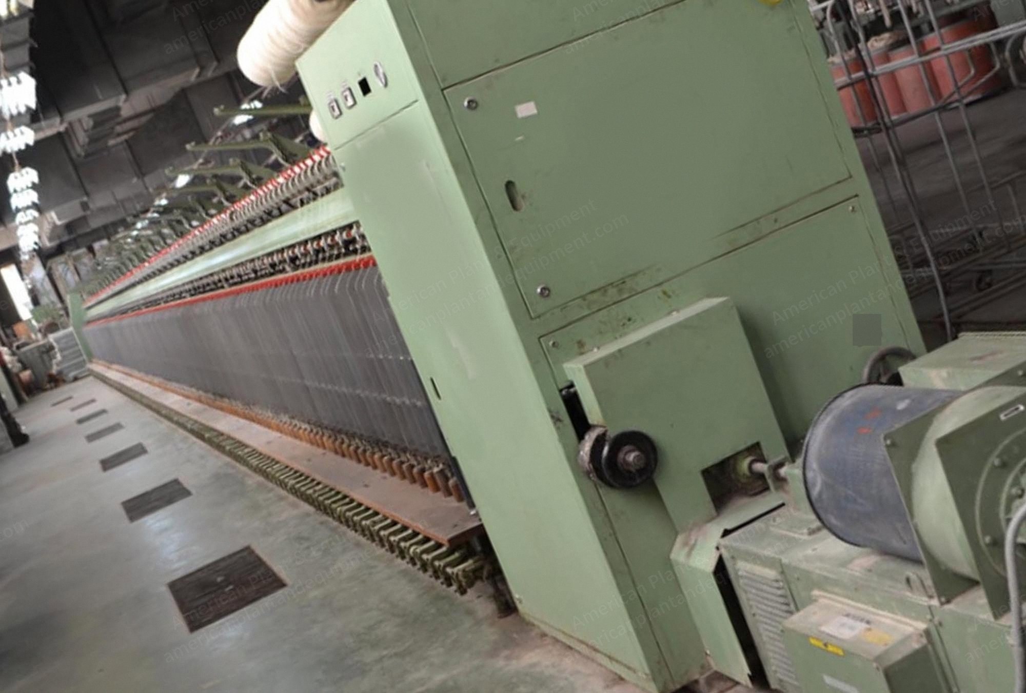 Houget Duesberg Bosson, CBY, 1986, Spinning Frame for Wool Yarns, 192 Spindles, Tube Height 600mm, Ring 127mm
