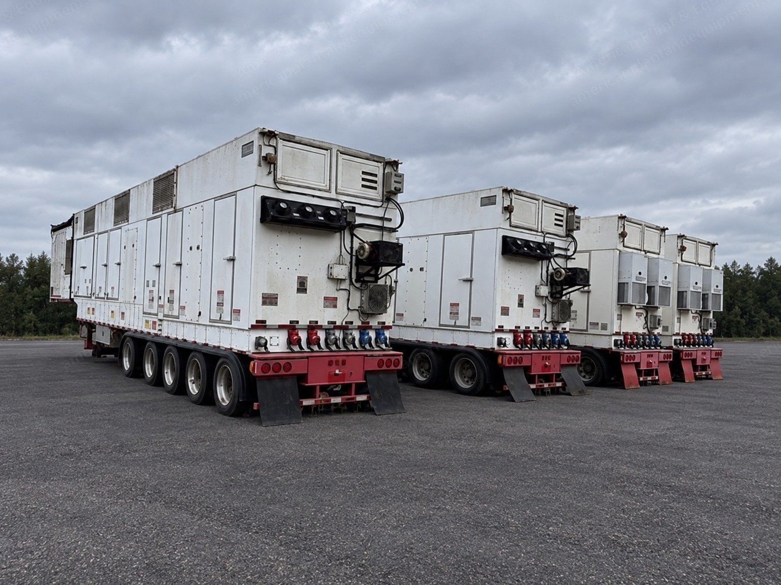 Siemens, SGT-A05 KB7S (501-KB7S), 2016, 6 x 5 MW-Class Mobile Gas Turbine Generator Packages, 2.6 kV, 60 Hz, DLE, Trailer Mounted, Low Hours