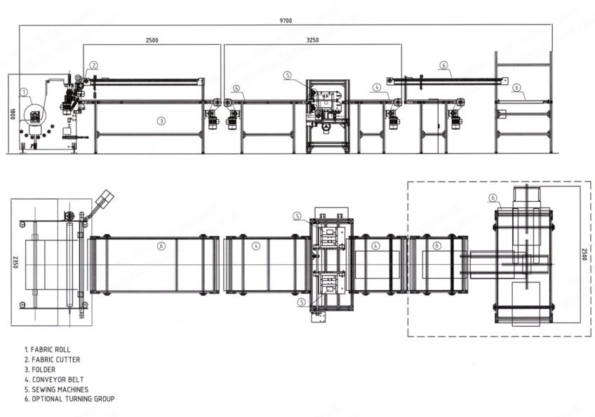 Pegasus, Automatic Pillowcase Sewing Line, Width 400-800mm, Length Max 1200mm