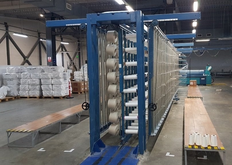 Benninger Sectional Yarn Warping Machine, 2200mm, 1995, 640 Spindles, Mobile Creel