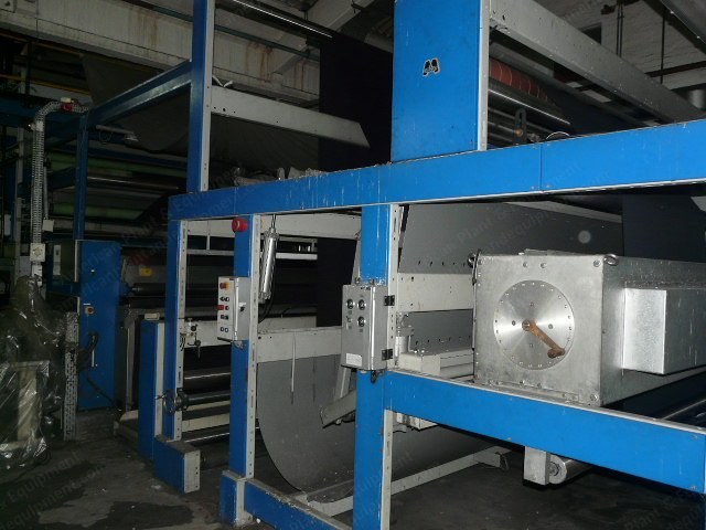 Monforts, Thermosol Dyeing Range, 2002, 3400mm Width, Two Dye Padders, Hot Flue Drying