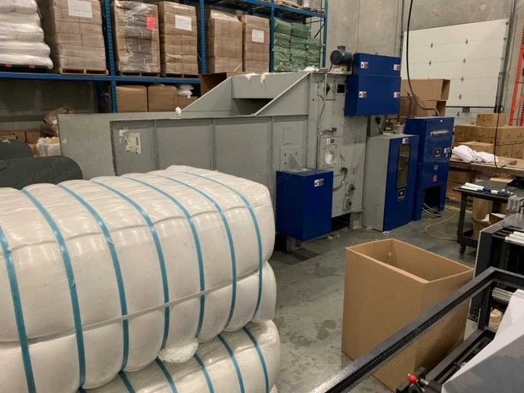 Wise, High Speed Pillow Line Stuffing Fan & Picker Outlet Tee Transition, 2004, 500 Pillows/Hour, 48" Wide Fiber Picker