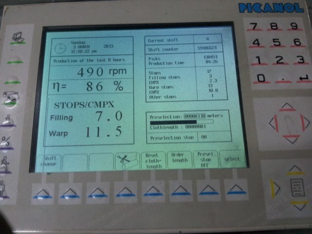 Picanol, Gamma, 2000, Rapier Looms, 2200mm Working Width, Sumo Drive, 8 Colors, Staubli Dobby