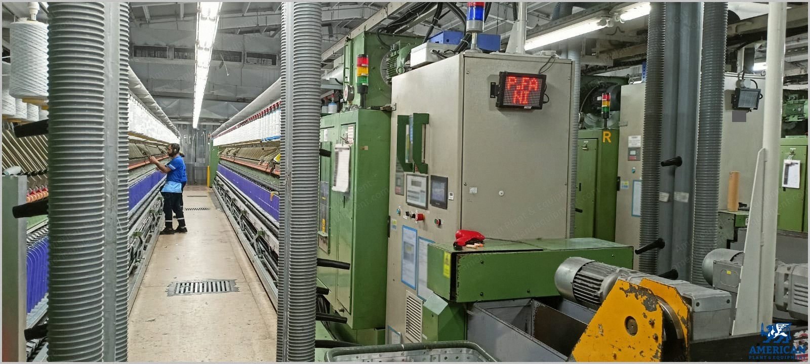 Complete Worsted Spinning Line, 9650 Spindles, 1983 to 2006, Suitable for Compact Yarn Nm 15-80