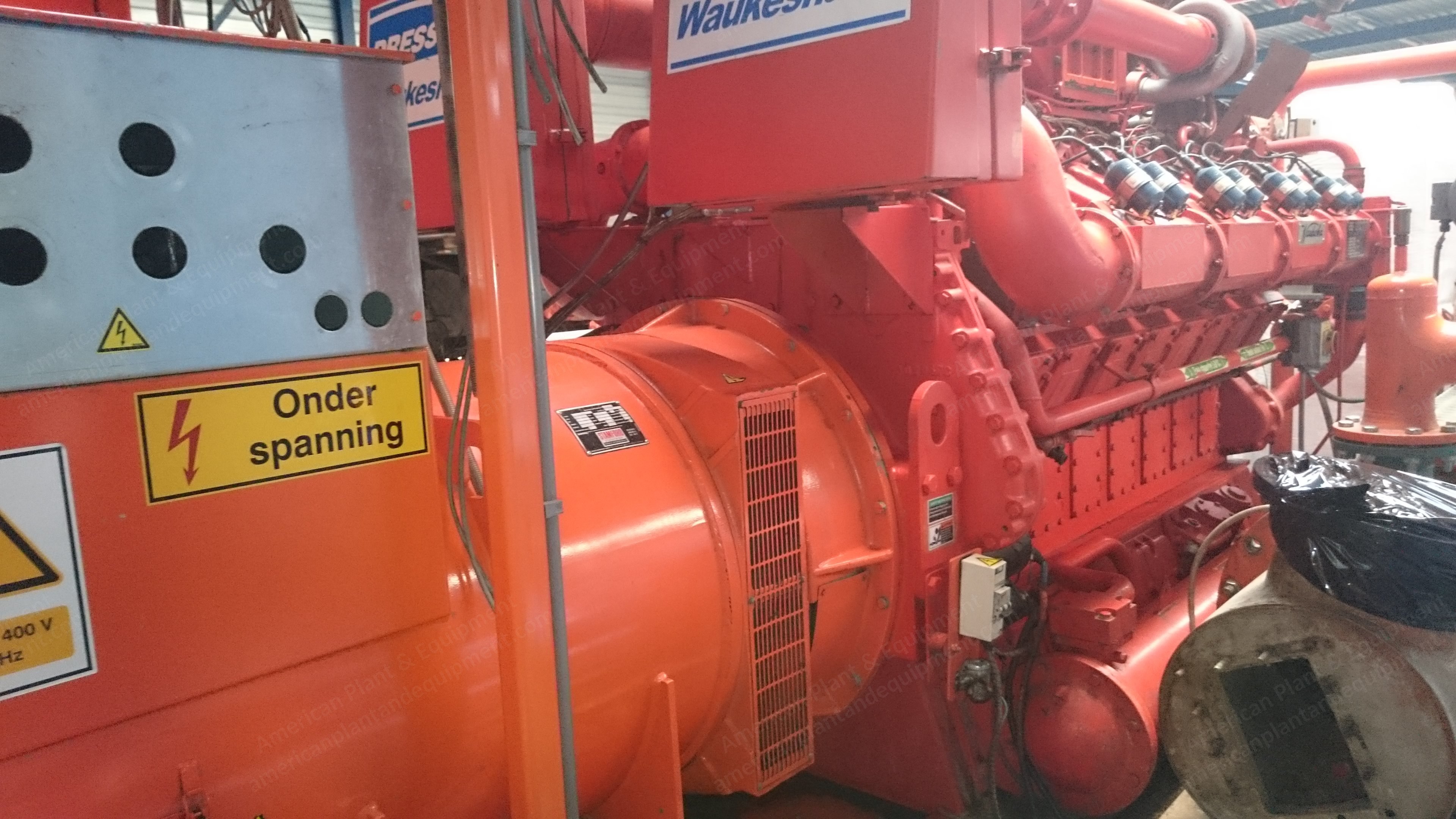Waukesha, L48GLD, 2000, 660 kW, Natural Gas Generator, Stamford 940 kVA Alternator, 1500 RPM, 50 Hz