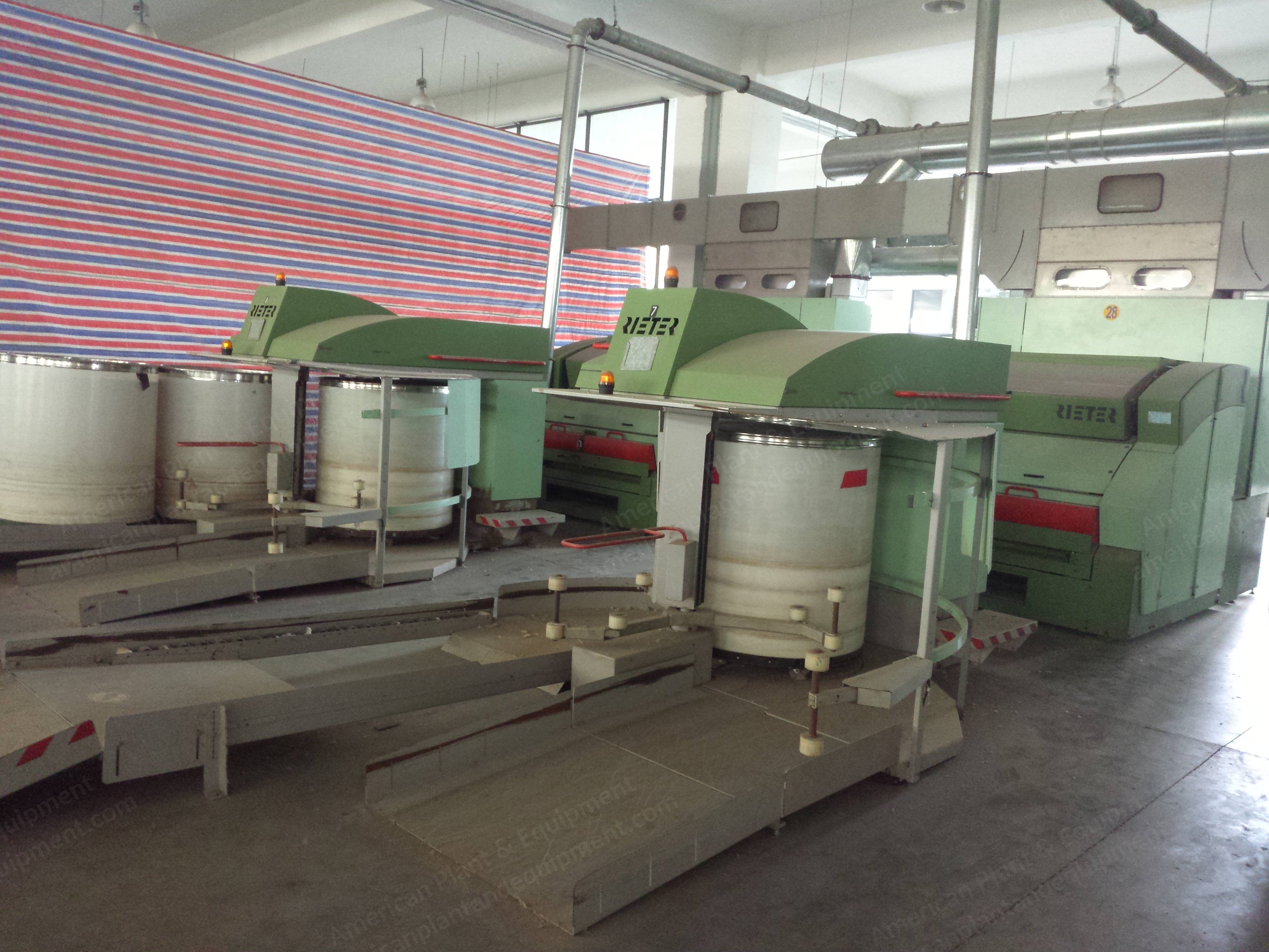 Rieter, Open-End Spinning Plant, 2000 to 2004, Blow Room, 8x C60 Cards